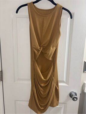 SHEIN Mustard Cut-Out Mini Dress